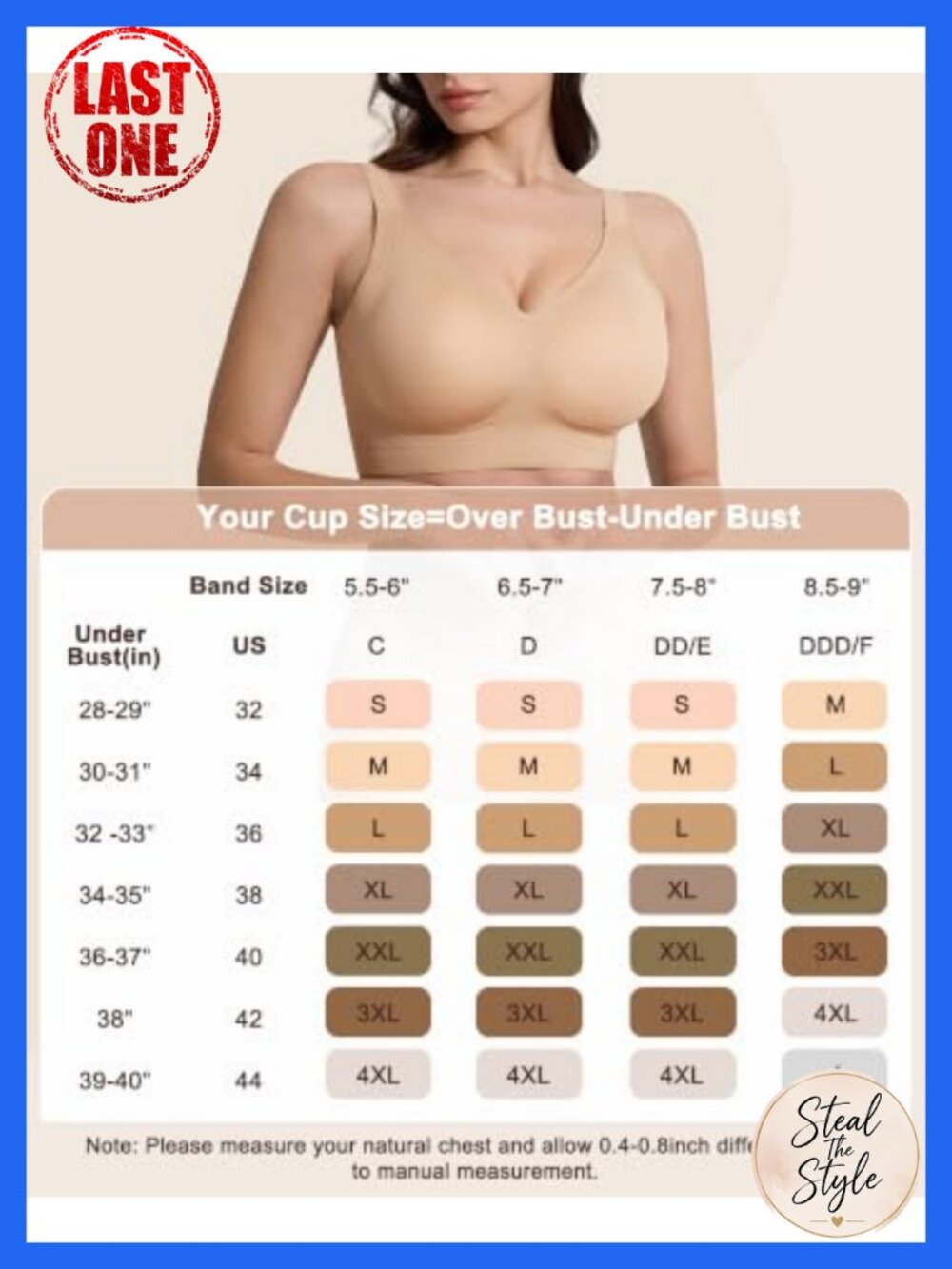 3 Pack Wireless Seamless Bras Full Coverage Adjustable Wide Strap - Picture 5 of 6